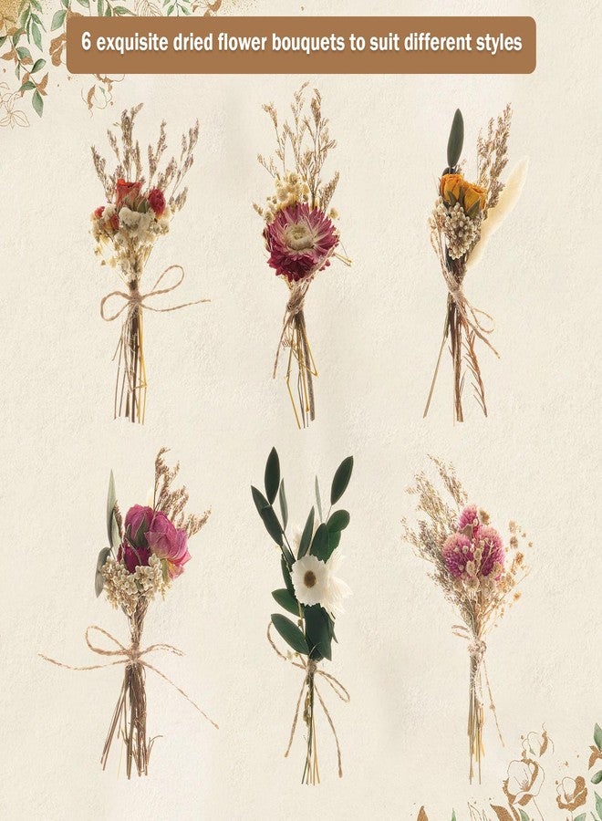 Fumwase باقة زهور مجففة صغيرة من فومواس، 6 قطع، زهور طبيعية حقيقية للأعمال اليدوية، زهور مجففة بوهيمية، زهور مجففة صغيرة بالجملة للمزهريات، زهور برية مجففة لأعمال يدوية، دعائم تصوير، هدايا، ديكورات حفلات الزفاف - Image 2