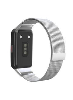 Generic Powerful Protection Magnetic Milanese Strap Screwless Wristband For Huawei And Honor Band 6 (Silver)  - Image 1
