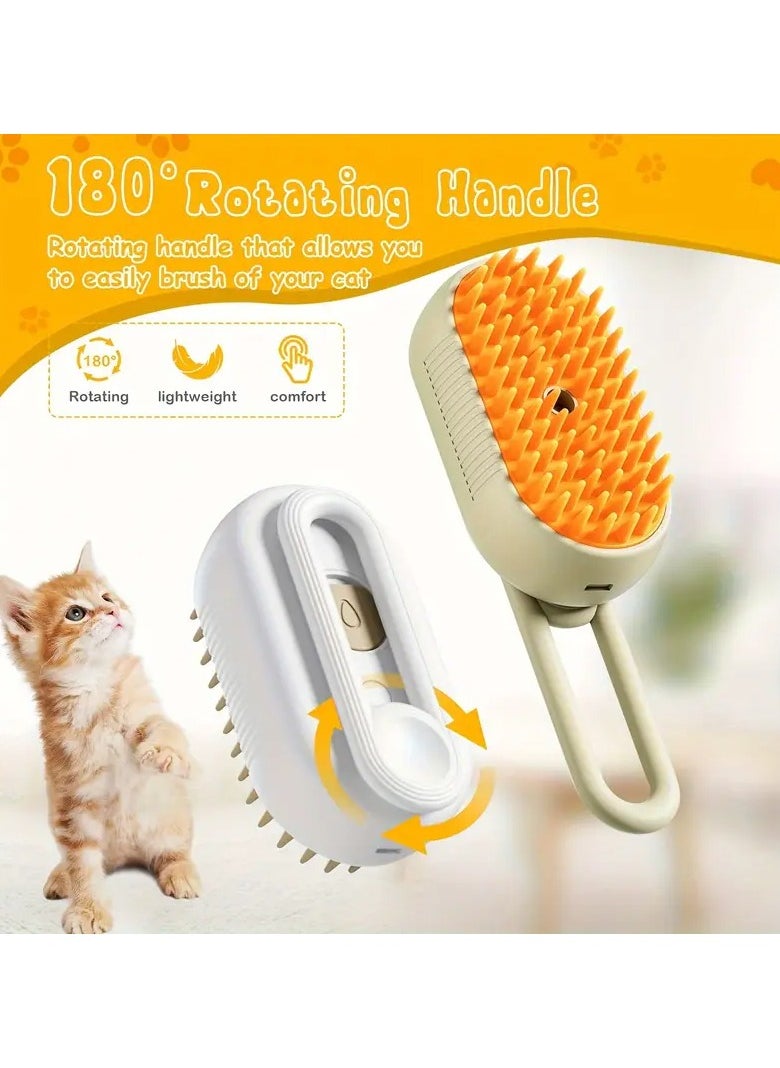 Goolsky Steamy Cat Brush, 3 In 1 Cat Steamy Brush, Cat Brush Massaging Comb, USB Recharging Pet Grooming Comb Hair Removal Combs Pet Supplies  - Image 2