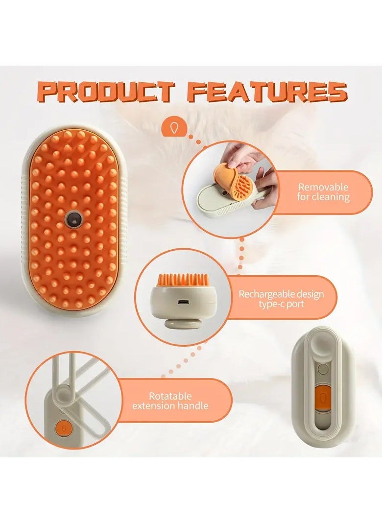 Goolsky Steamy Cat Brush, 3 In 1 Cat Steamy Brush, Cat Brush Massaging Comb, USB Recharging Pet Grooming Comb Hair Removal Combs Pet Supplies  - Image 3