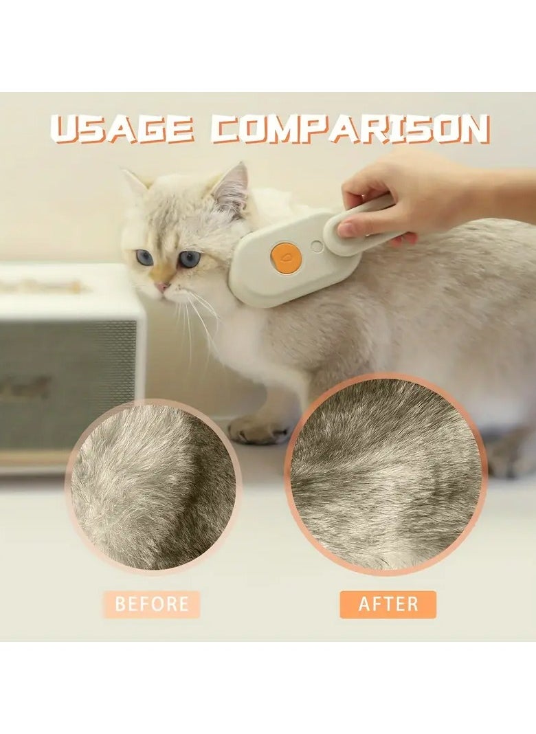 Goolsky Steamy Cat Brush, 3 In 1 Cat Steamy Brush, Cat Brush Massaging Comb, USB Recharging Pet Grooming Comb Hair Removal Combs Pet Supplies  - Image 5