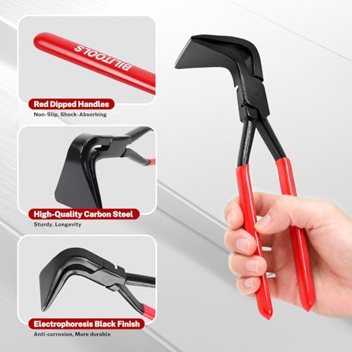 BILITOOLS 3-Piece Hand Seamer Sheet Metal Tools, Sheet Metal Bending Pliers Set Straight, 45° & 90° Bending Tool Comfort with Grip Handle - Image 5