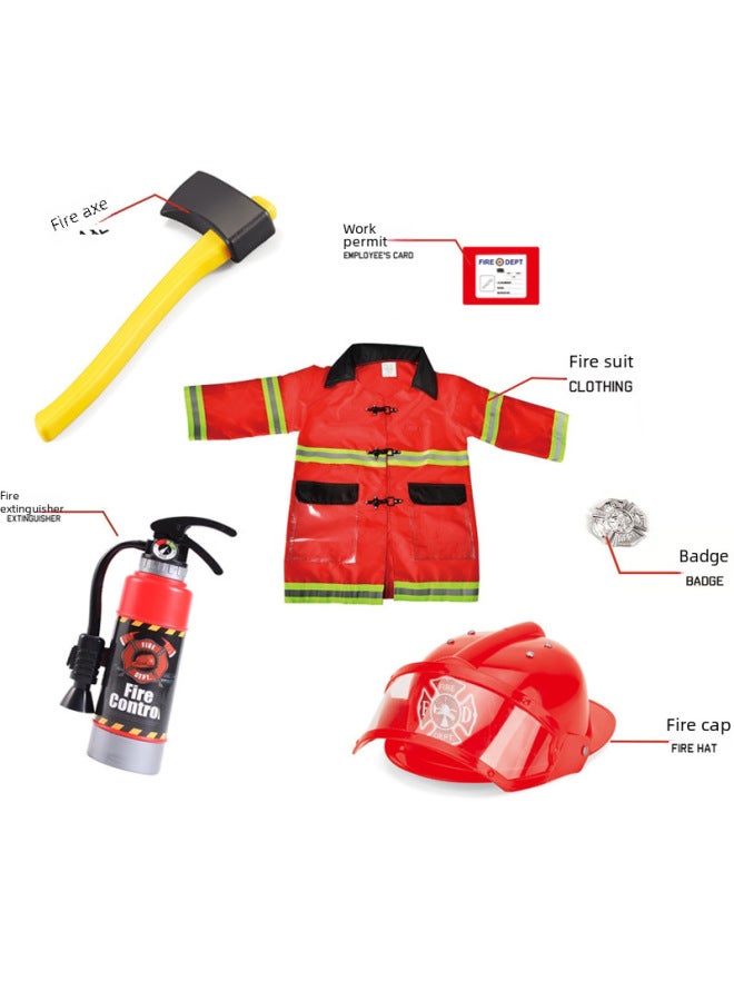 Firefighter Toy Set Children's Role-play Early Education Tools Science Education Props Simulation Firefighting Suit-Color:Double-sided Sound And Light Warning Sign - Image 5