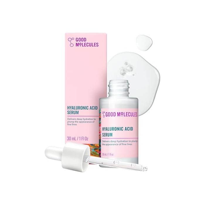 Good Molecules Hyaluronic Acid Serum - 1% Hyaluronic Acid Non-greasy Ultra Hydrating Serum, Facial Moisturizer for Plumper Skin, Skin Care for Face