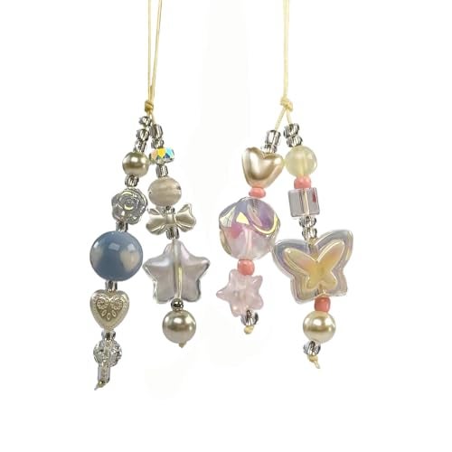 cioatu Homvog 1-4PCS Cute Phone Charms Aesthetic Y2K Cell Phone Charms Strap Strawberry Butterfly Star Phone Charm Y2K Accessories for Phone Bag Keychain Airpods Camera Pendants Decor, acrylic - Image 1