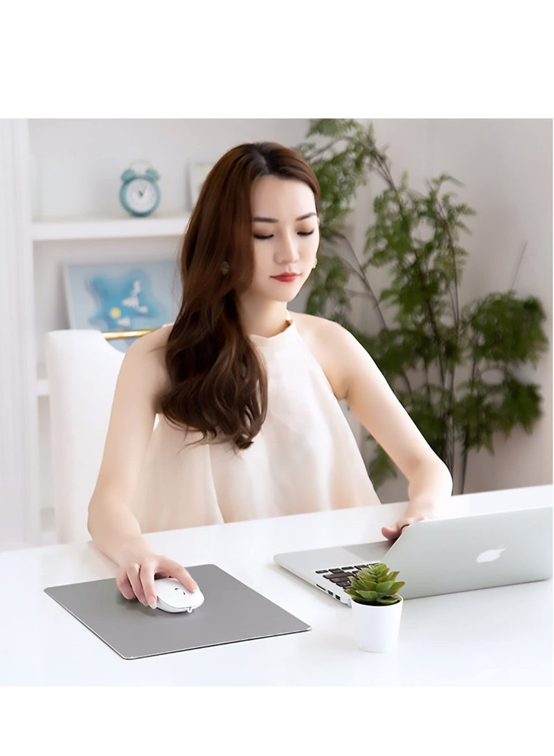 Aluminum Mouse Pad, Double-Sided, Ultra-Thin & Waterproof for Office & Gaming, Fast Precise Control, 8.7x7.1in (Gray) - Image 5
