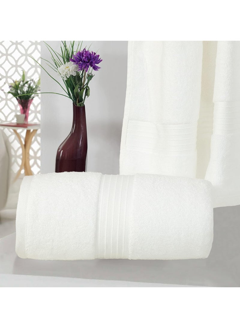 COMFY SET OF 2 600 GSM WHITE HIGHLY ABSORBENT JUMBO BATH & SPA SHEET TOWEL - Image 3