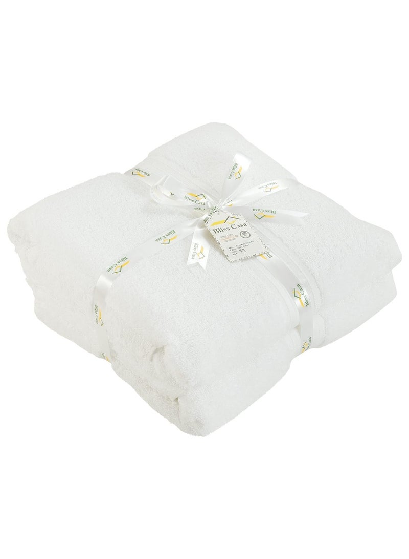 COMFY SET OF 2 600 GSM WHITE HIGHLY ABSORBENT JUMBO BATH & SPA SHEET TOWEL - Image 4