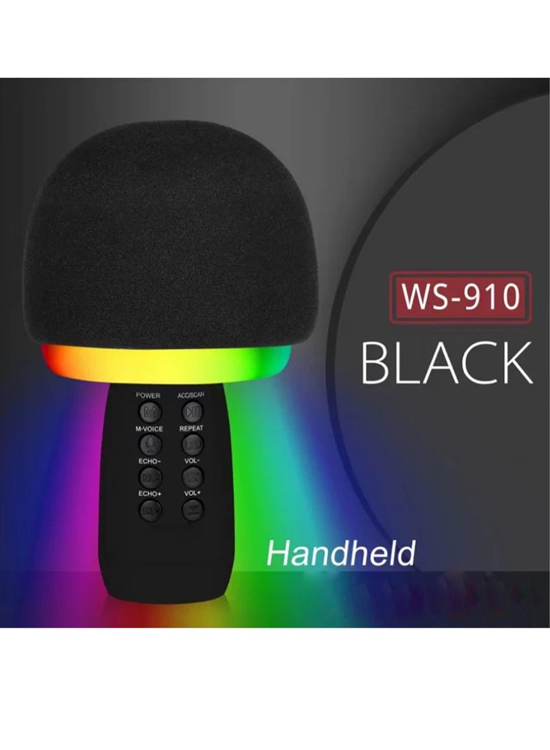 Portable Wireless Karaoke Microphone with Lamp Bluetooth Speaker Duet and Recording Function