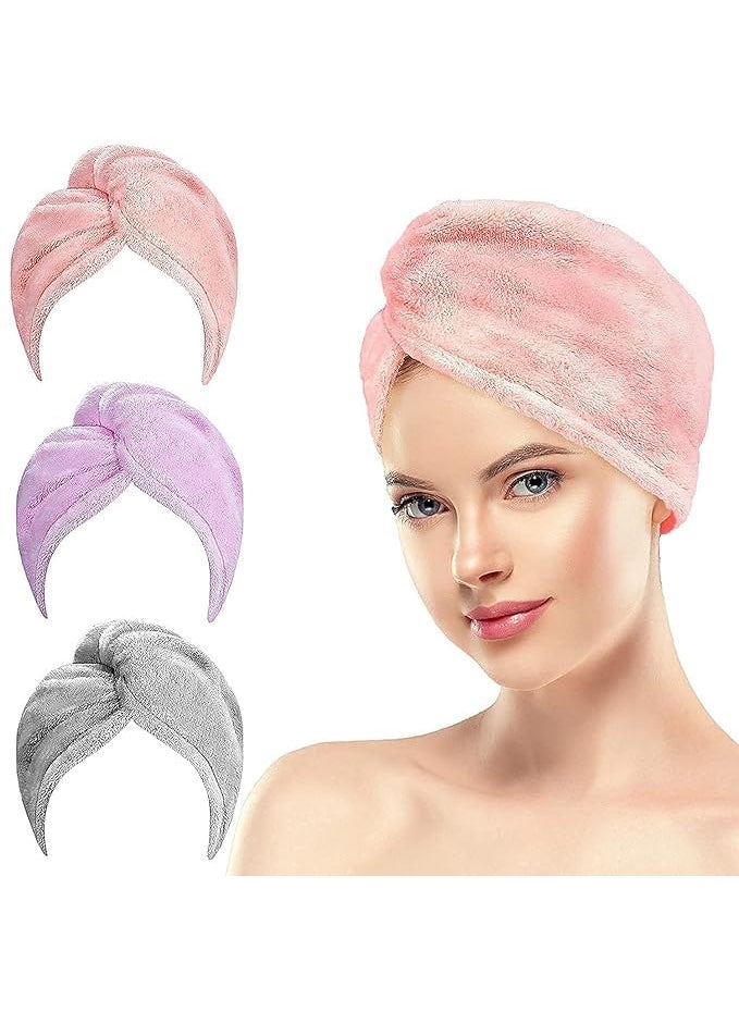 black sparrow black sparrow Microfiber Hair Towel Wrap Super Absorbent Twist Turban for Women Fast Drying Hair Caps with Buttons for Drying Curly Long Thick Hair  - Image 5