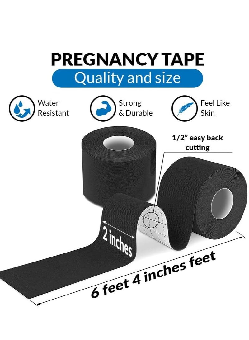 Generic 4 Rolls Waterproof Breathable Kinesiology Tape, Athletic Elastic Kneepad Muscle Pain Relief Knee Taping For Gym Fitness Running Tennis Swimming Football (Black, Skin, Pink, Light Blue)  - Image 5