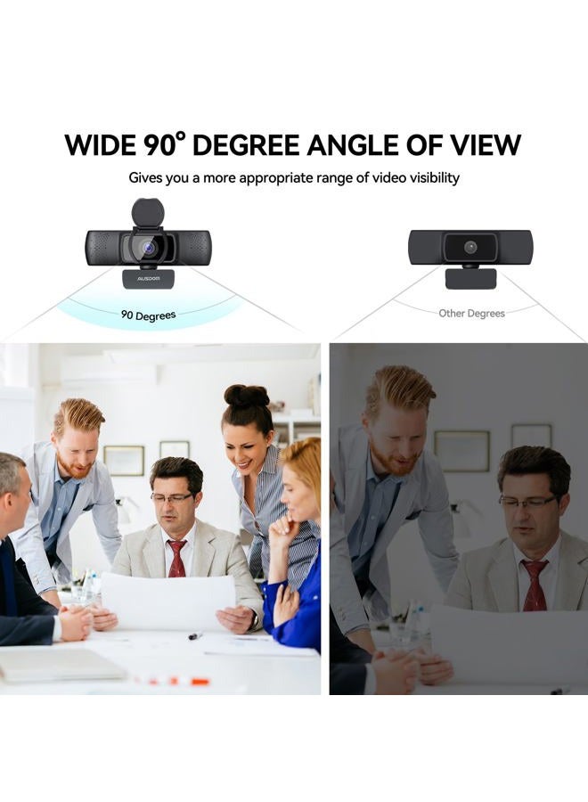 AUSDOM Business Webcam for PC AF640 Full HD 1080p/30fps Video Calling Autofocus Web Camera with Microphone 90° Wide-Angle View for Desktop/Laptop/Mac Works with Skype Zoom WebEx Lync - Image 5