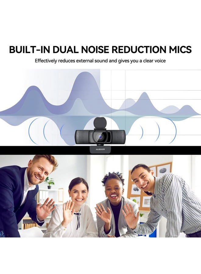 AUSDOM Business Webcam for PC AF640 Full HD 1080p/30fps Video Calling Autofocus Web Camera with Microphone 90° Wide-Angle View for Desktop/Laptop/Mac Works with Skype Zoom WebEx Lync - Image 3