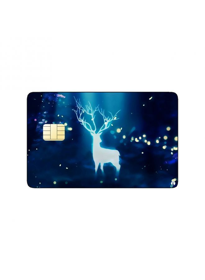 RKN PRINTED BANK CARD STICKER Aesthetic Reindeer Drawing At Night - Image 1