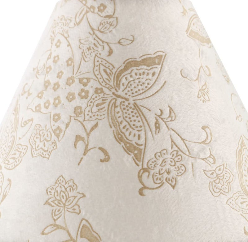 Aspen Creative 58758, Hardback Empire Transitional UNO Lamp Shade, Cream Butterfly Pattern, 4" Top x 10" Bottom x 7" Slant Height, Slip UNO 33mm - Image 4