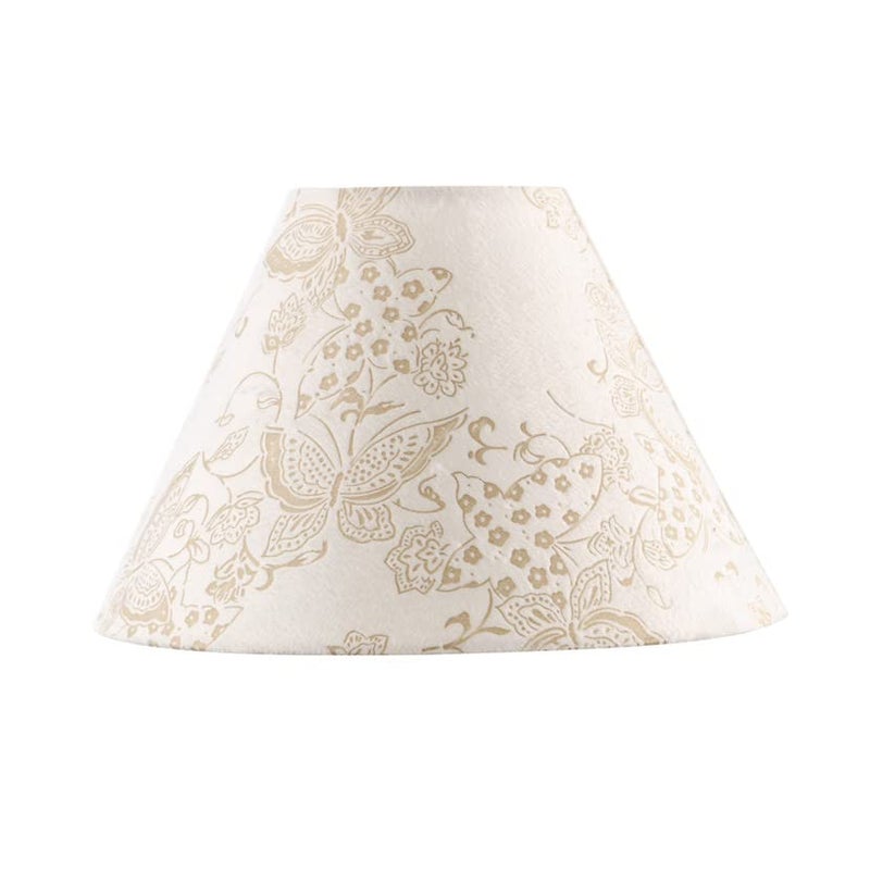 Aspen Creative 58758, Hardback Empire Transitional UNO Lamp Shade, Cream Butterfly Pattern, 4" Top x 10" Bottom x 7" Slant Height, Slip UNO 33mm - Image 1