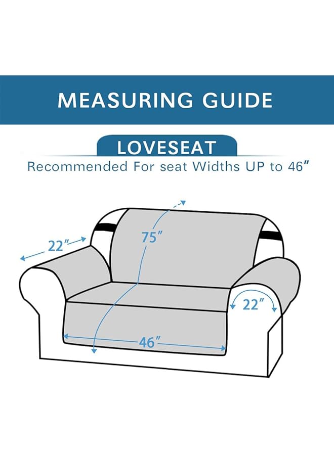 إيروريكس غطاء أريكة مقاوم للماء، غطاء أريكة قابل للعكس، غطاء أريكة مقاوم للماء مع أعواد إسفنجية وأشرطة مرنة لحماية الأثاث للحيوانات الأليفة والأطفال والكلاب والقطط والكاكي ذو المقعدين - Image 2