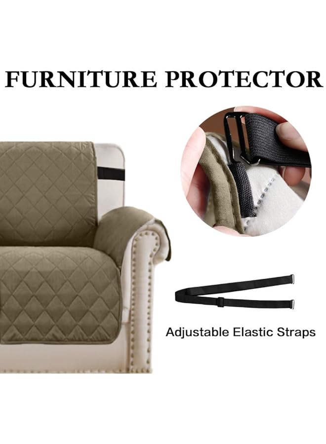 إيروريكس غطاء أريكة مقاوم للماء، غطاء أريكة قابل للعكس، غطاء أريكة مقاوم للماء مع أعواد إسفنجية وأشرطة مرنة لحماية الأثاث للحيوانات الأليفة والأطفال والكلاب والقطط والكاكي ذو المقعدين - Image 3