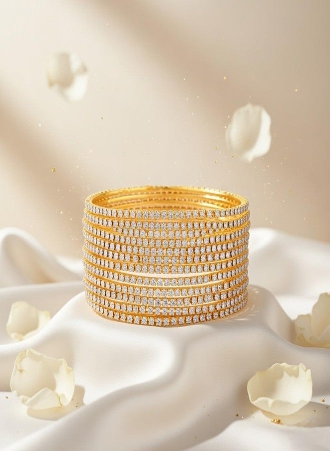 Efulgenz Crystal Indian Bangles for Women Indian Bangle Set Traditional Wedding Bridal Bracelet Jewelry for Women - Image 2