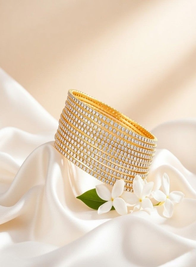 Efulgenz Crystal Indian Bangles for Women Indian Bangle Set Traditional Wedding Bridal Bracelet Jewelry for Women - Image 5