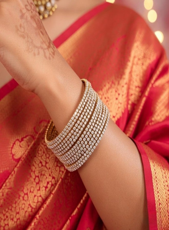 Efulgenz Crystal Indian Bangles for Women Indian Bangle Set Traditional Wedding Bridal Bracelet Jewelry for Women - Image 4