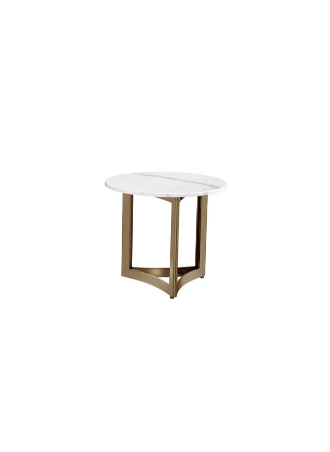 Roots FURNITURE Alexa Side Table Marble With Gold Base  - Image 1