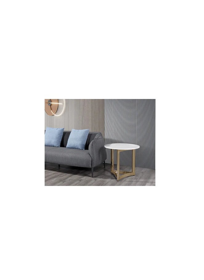 Roots FURNITURE Alexa Side Table Marble With Gold Base  - Image 2