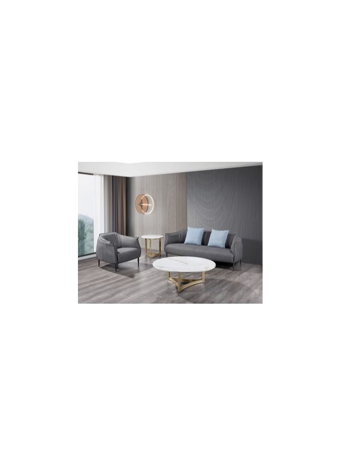 Roots FURNITURE Alexa Side Table Marble With Gold Base  - Image 3