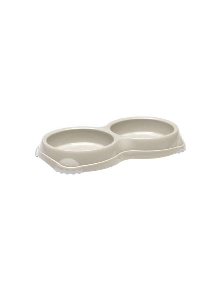 Moderna Smarty Double Bowl for Pets,Food & Water Dish | Compact & Durable | Grey | 2 x 200ML