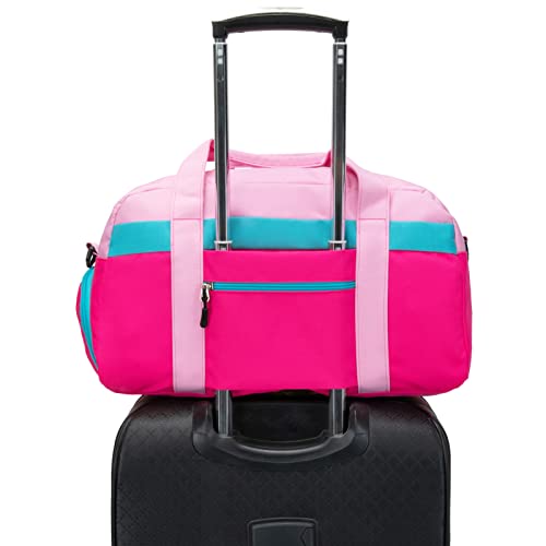 HawLander Kids Duffle Bag for Boys or Girls, Fit School Practice, or Overnight Travel (Pink) - Image 4