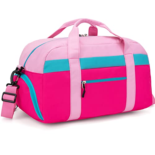 HawLander Kids Duffle Bag for Boys or Girls, Fit School Practice, or Overnight Travel (Pink) - Image 1