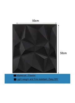 RATSAW 12 PCS 3D Wall Panels 3D Diamond Texture Wall Panels PVC Wallpaper Panels Wall Decoration Covering 50x50CM Black  - Image 2