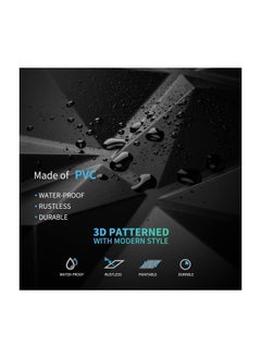 RATSAW 12 PCS 3D Wall Panels 3D Diamond Texture Wall Panels PVC Wallpaper Panels Wall Decoration Covering 50x50CM Black  - Image 4