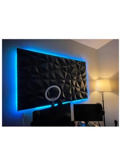 RATSAW 12 PCS 3D Wall Panels 3D Diamond Texture Wall Panels PVC Wallpaper Panels Wall Decoration Covering 50x50CM Black  - Image 5