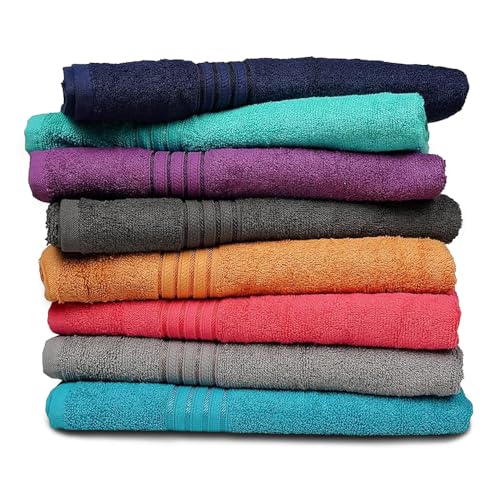 ZUPERIA Premium Multicolor Bath Towels Set of 8 (27" x 54") 100% Pure Cotton Shower Towels Soft Feel, Lightweight & Highly Absorbent Towels for Bathroom, Pool, Spa and Hotel Use - Image 2