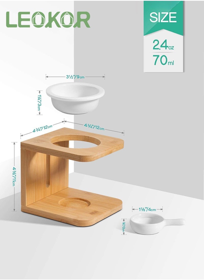LEOKOR 2 Pack Wood Tea Light Candle Holder, Essential Oil Burner Candle Aroma Diffuser with Candle Spoon, Suitable for Spa Yoga Meditation  - Image 4