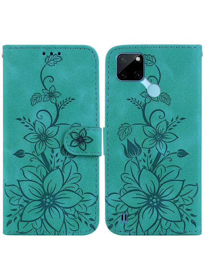 S-TOP Case For Realme C21Y Lily Embossed Leather Phone Case - Image 1