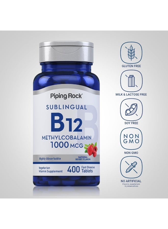 Piping Rock أقراص ب12 تحت اللسان 1000 ميكروغرام للرجال والنساء - Image 3