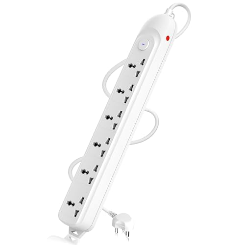 Cablet Extension Board 1500W 6A | 6 Universal Multi Plug Sockets with Surge Protector, Overload Protection, 4.5M Heavy Duty Cord, LED Indicator Master Switch, Spike Guard Power Strip for Home & Office - Image 1