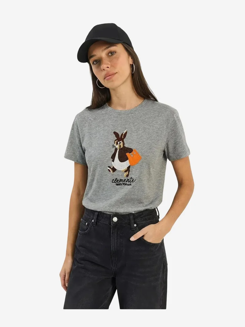 بيانكو لوتشي LUCCI Embroidered Crew Neck T-Shirt