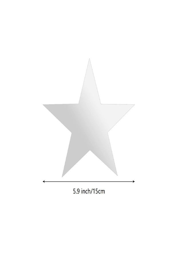 CHTUGEM 20 Pcs Silver Star Cutouts - Double Printed Paper Stars Decoration - 5.9 Inches - Perfect for Wedding & Party Décor (Silver, 5.9" L x 5.9" W) - Image 2