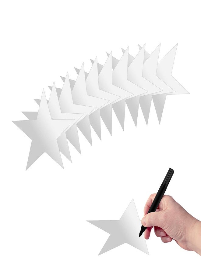 CHTUGEM 20 Pcs Silver Star Cutouts - Double Printed Paper Stars Decoration - 5.9 Inches - Perfect for Wedding & Party Décor (Silver, 5.9" L x 5.9" W) - Image 1
