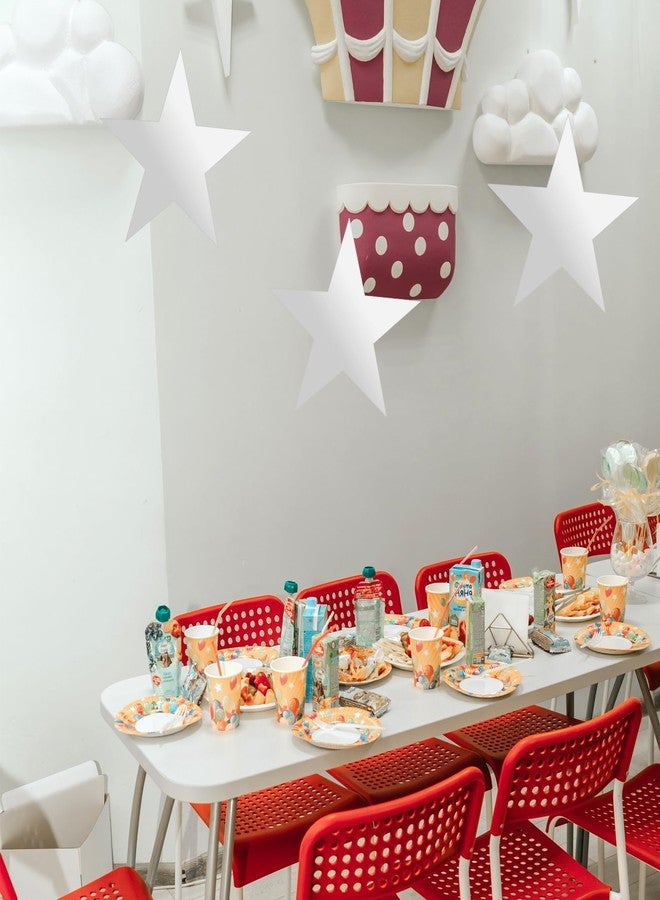 CHTUGEM 20 Pcs Silver Star Cutouts - Double Printed Paper Stars Decoration - 5.9 Inches - Perfect for Wedding & Party Décor (Silver, 5.9" L x 5.9" W) - Image 3
