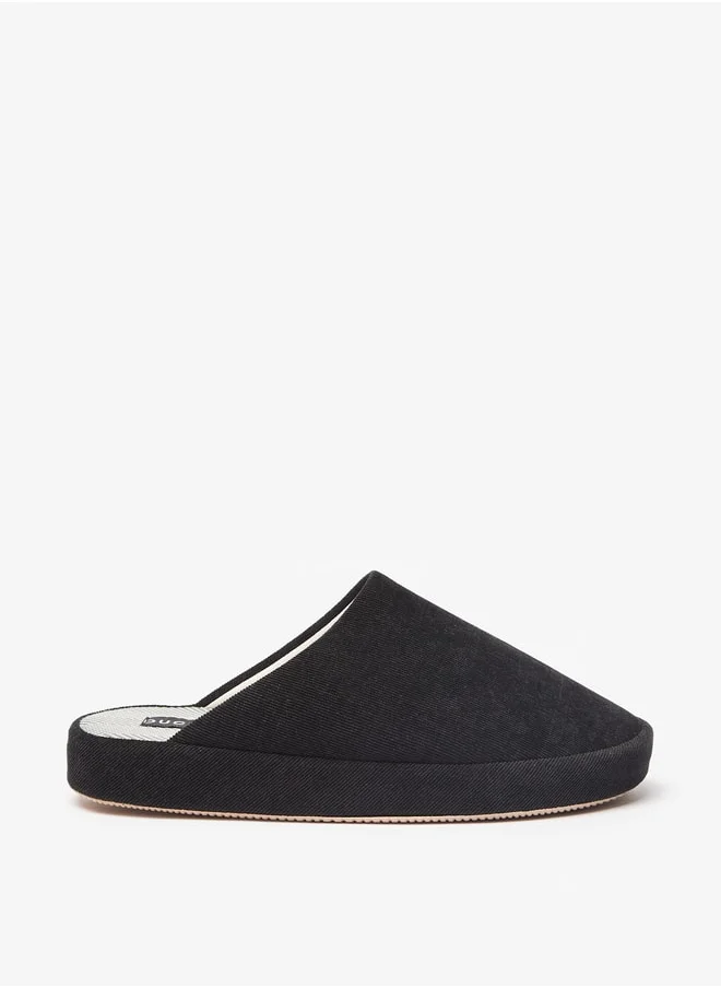DUCHINI Men's Solid Slip-On Bedroom Slippers