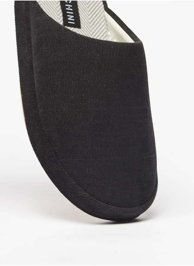 DUCHINI Men's Solid Slip-On Bedroom Slippers