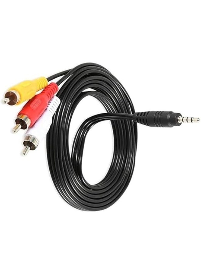 3M RCA Audio Video Cable , 3 RCA Male to 3 RCA Male Composite AV Cable for TV, DVD, Set-Top BOX , PS2 & PS3 - Image 1