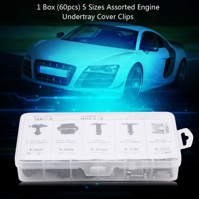 60pcs 5 Types Car Engine Undertray Cover Bottom Shield Fixing Clip for Audi - Image 3