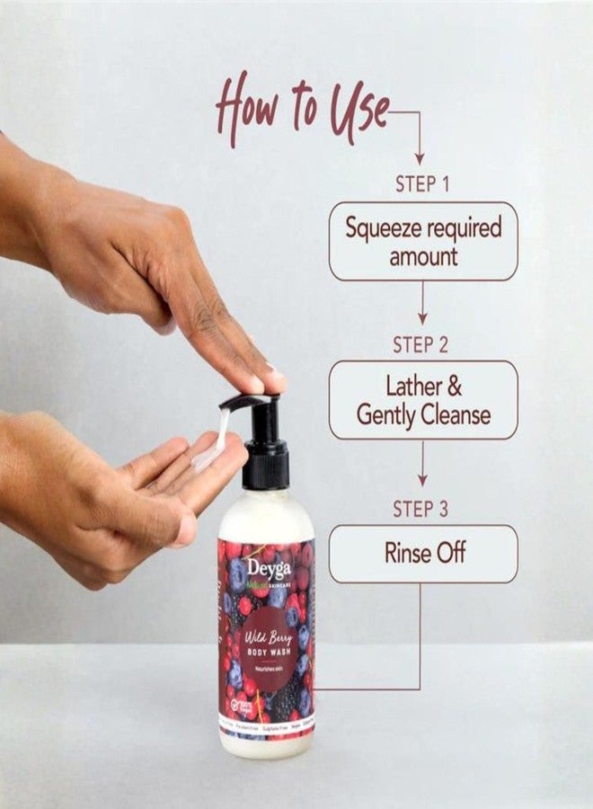 Deyga Wild Berry Body Wash 220ml – Hydrating Body Cleanser for Dry & Dull Skin, Helps Reduce Dark Spots, Gentle & Refreshing Formula Suitable for All Skin Types - Image 3