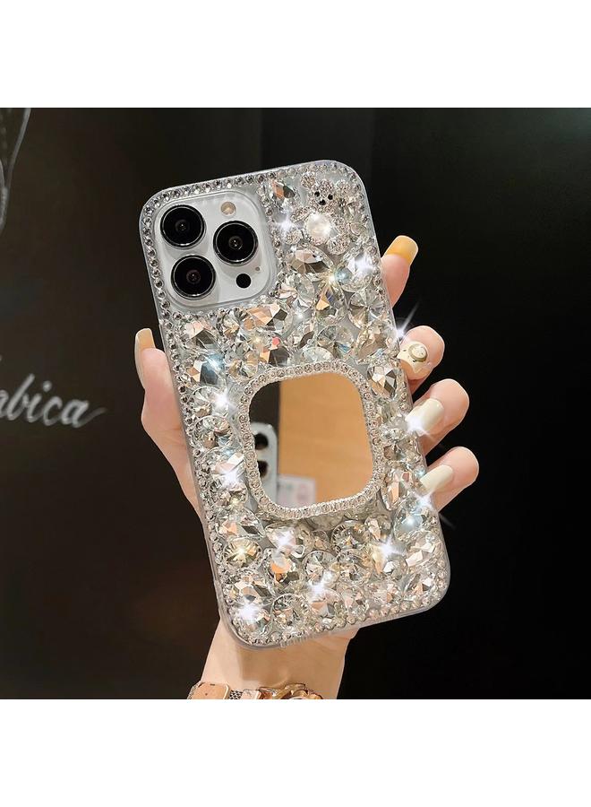Zaboon Case For iPhone 13 Pro Max Mirror Handmade Bling Rhinestone PC Phone Case - Image 1