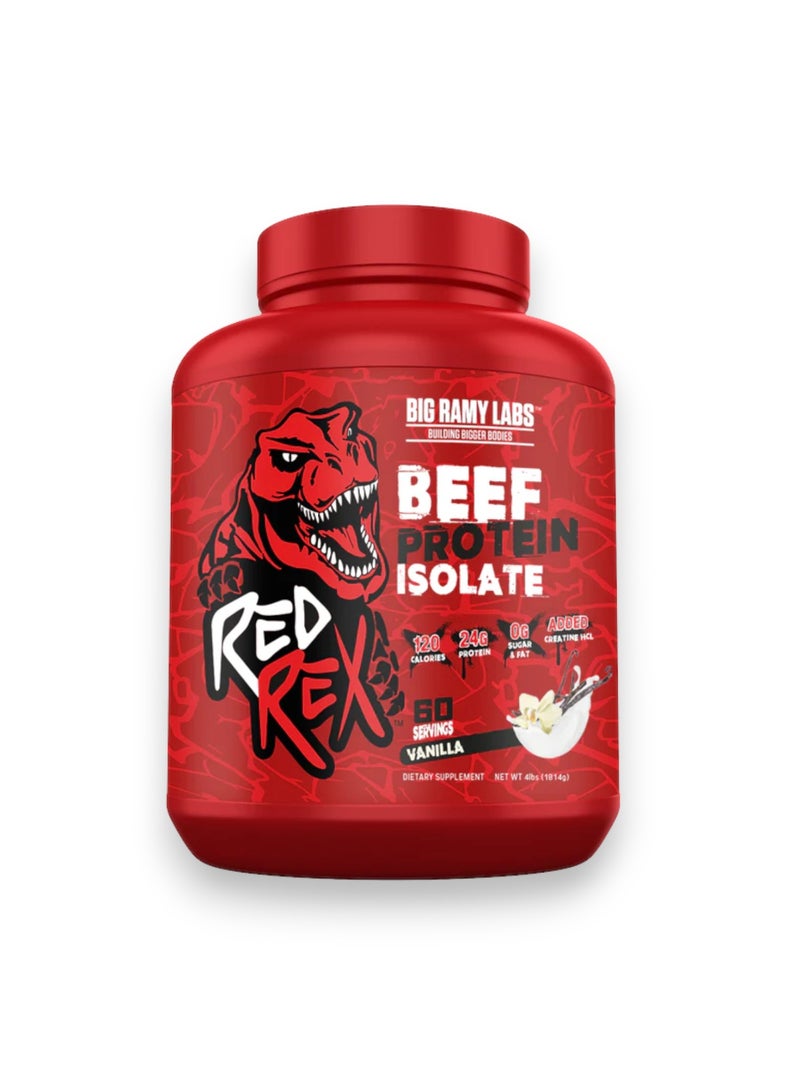 Red Rex Beef Protein Isolate, Vanilla Flavour, 4 Lbs
